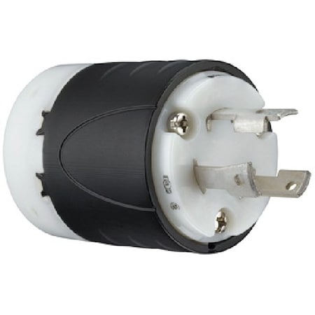 EATON Pass & Seymour Turnlok L630PCC Locking Plug, 2 -Pole, 30 A, 250 V, IP20, NEMA: NEMA L6-30P, Black/White L630P